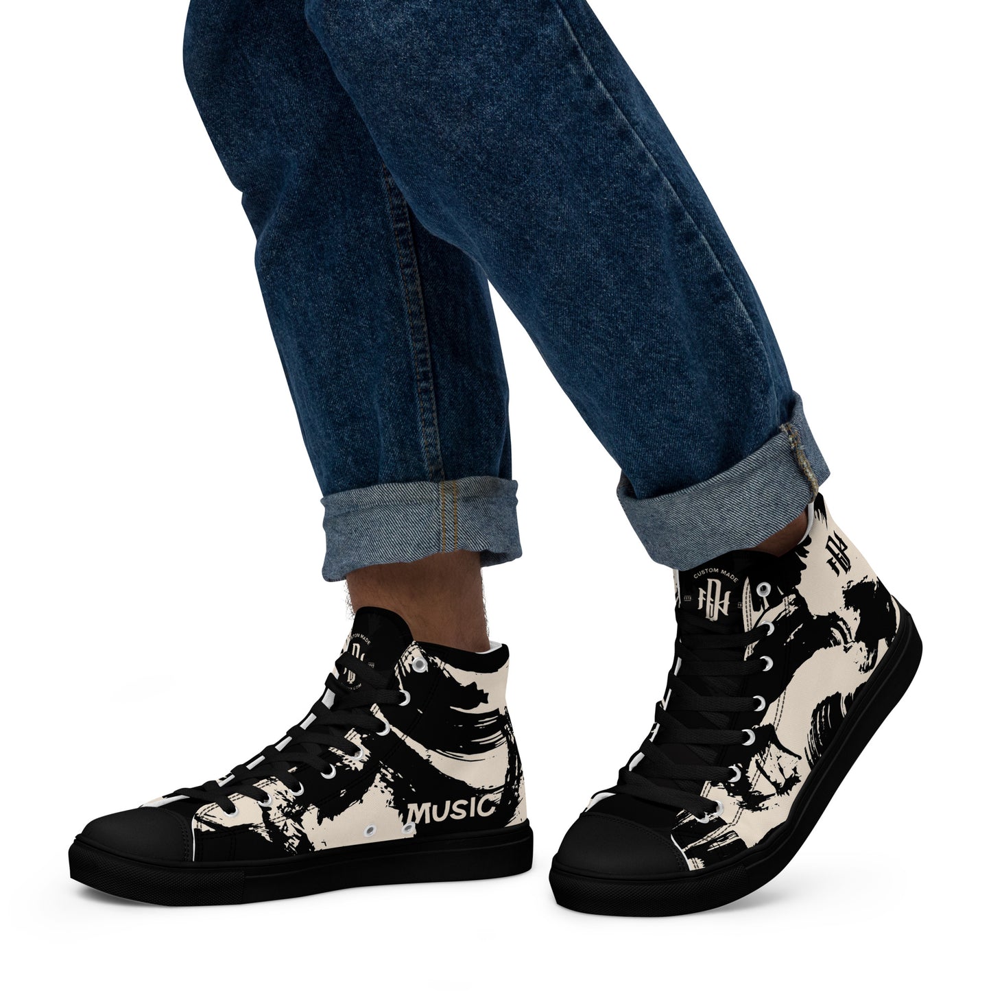 LIVE MUSIC / DNY - Men’s High Top Canvas Shoes