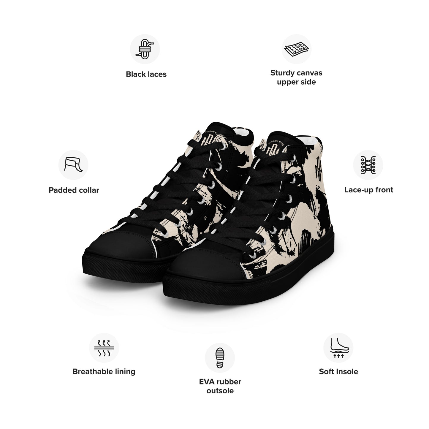 LIVE MUSIC / DNY - Men’s High Top Canvas Shoes
