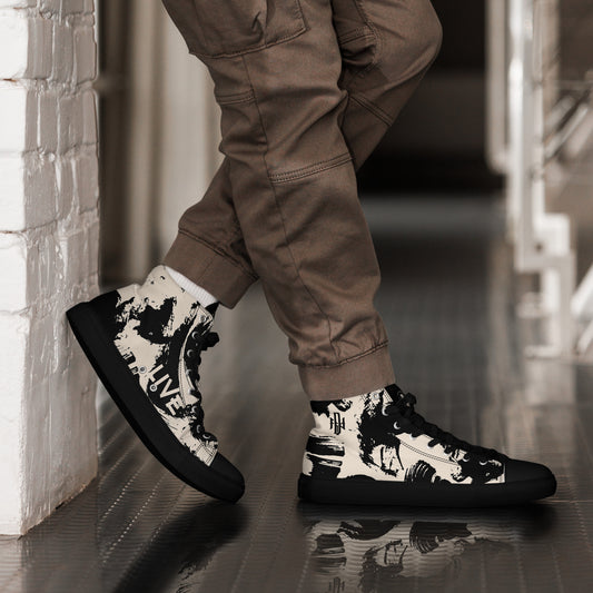 LIVE MUSIC / DNY - Men’s High Top Canvas Shoes