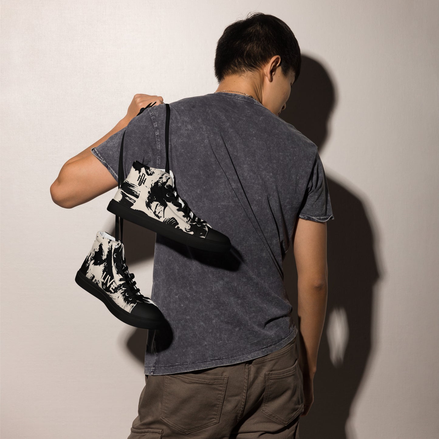 LIVE MUSIC / DNY - Men’s High Top Canvas Shoes