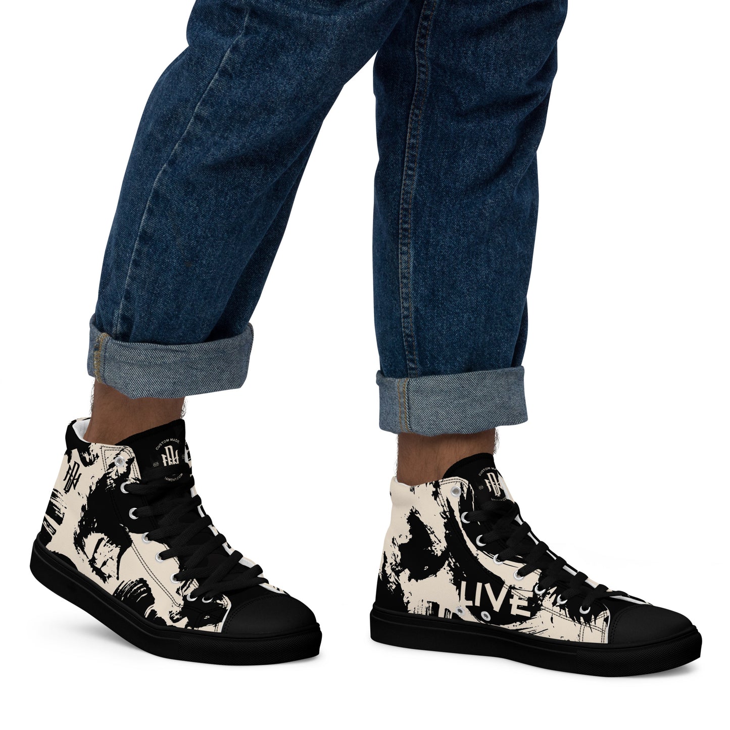 LIVE MUSIC / DNY - Men’s High Top Canvas Shoes