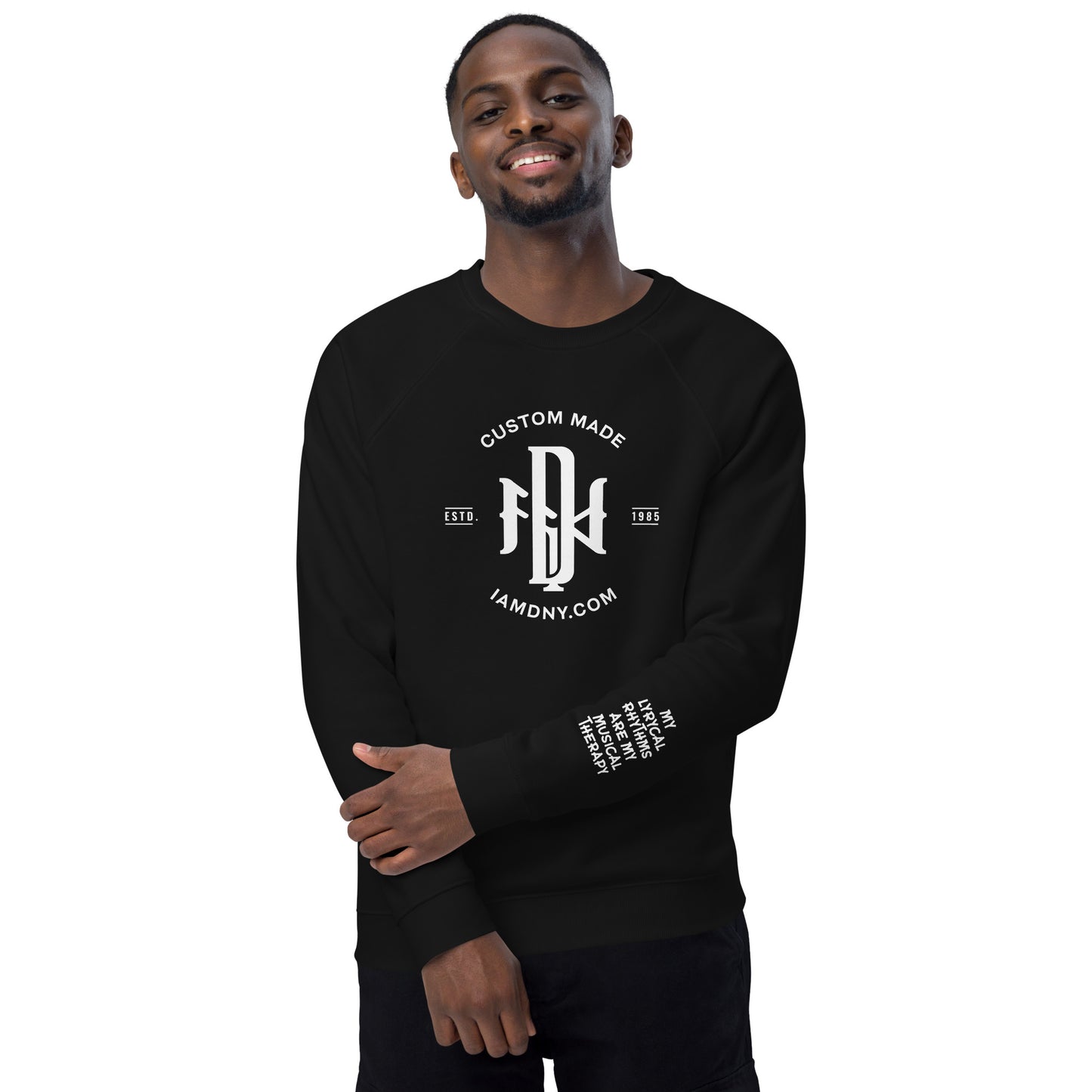 DNY "Where Words Fail ..." Unisex Organic Raglan Sweatshirt