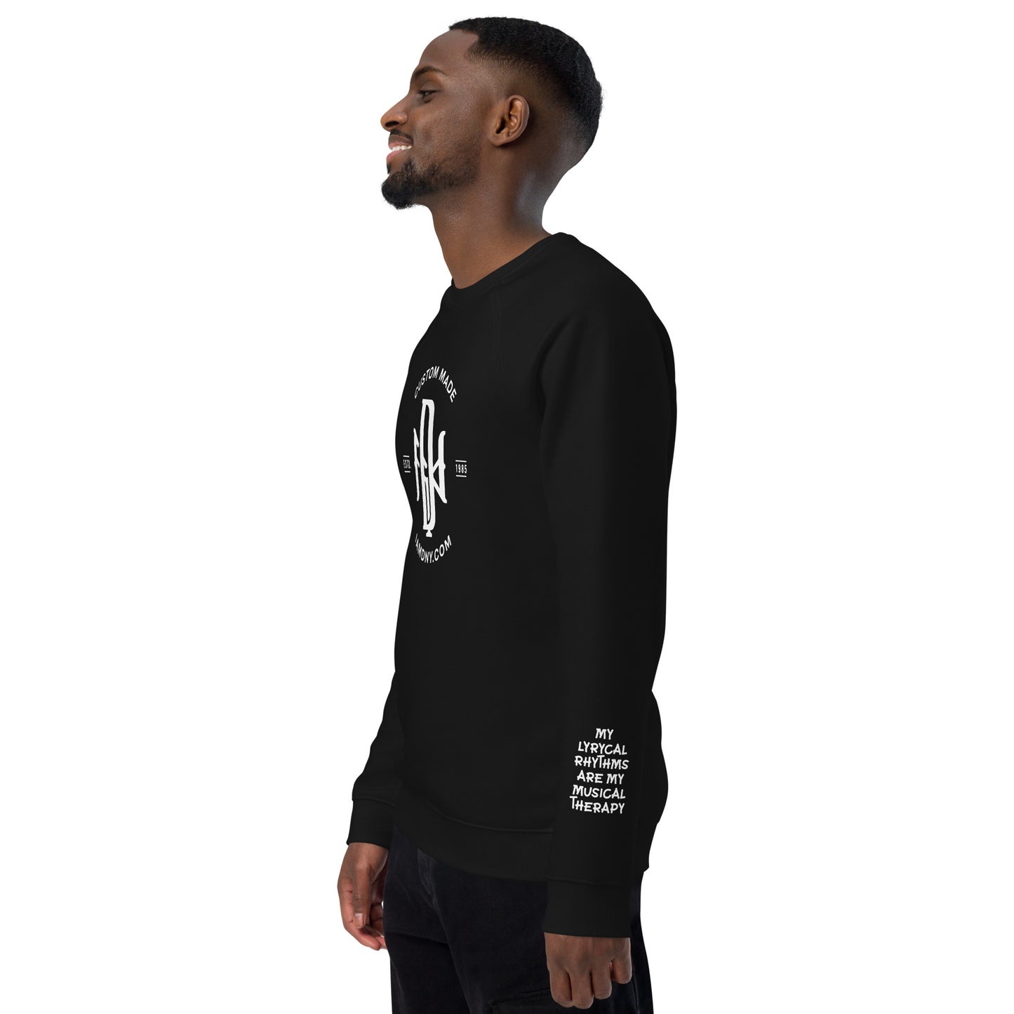 DNY "Where Words Fail ..." Unisex Organic Raglan Sweatshirt