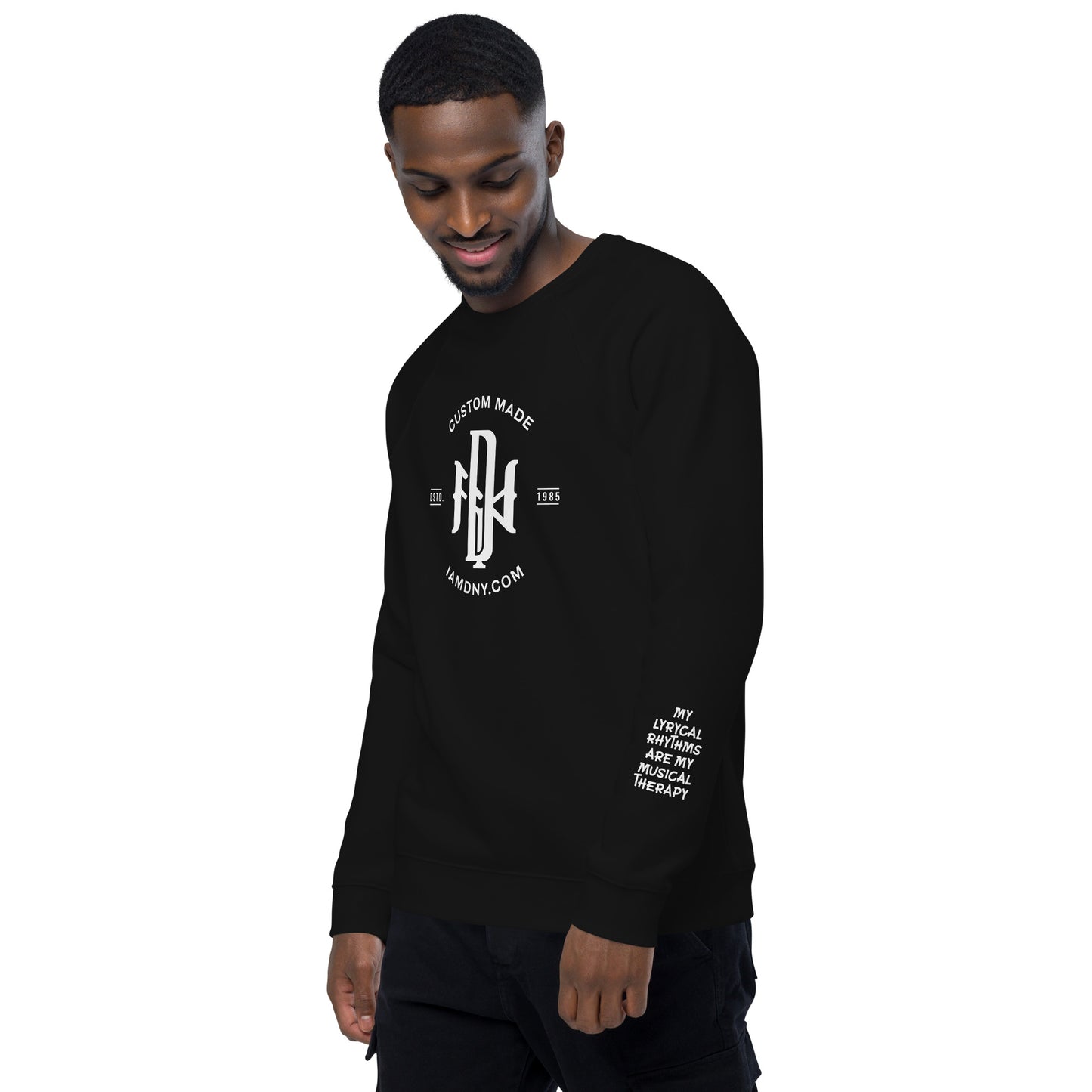 DNY "Where Words Fail ..." Unisex Organic Raglan Sweatshirt